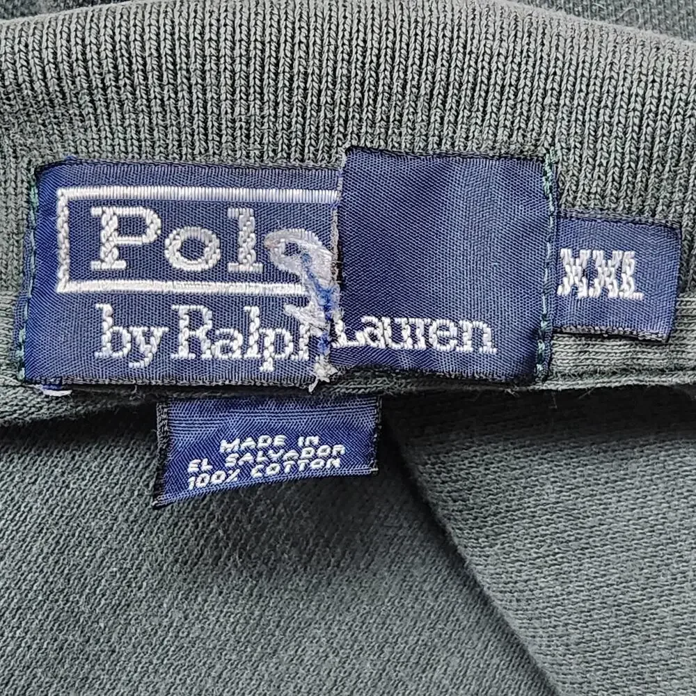 Polo Ralph Lauren Polo Shirt Mens 2XL Green Pique Knit Short Sleeve Red Pony